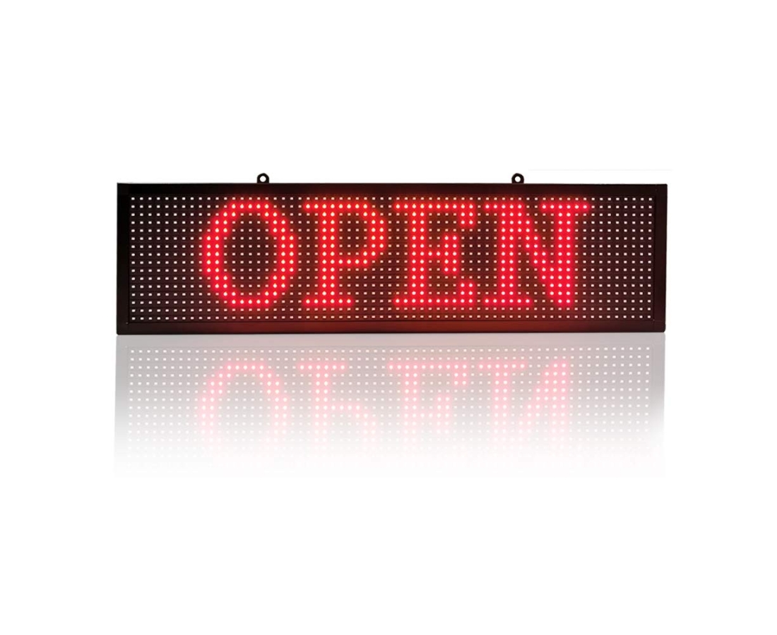 P10 LED Single Color Sign 26''x8'' Scrolling Message LED Sign for Business Programmable Display Message Rolling (Red)